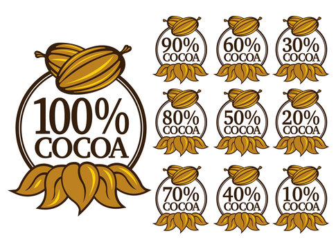 100 Percent Cocoa Seal / Mark / Icon.