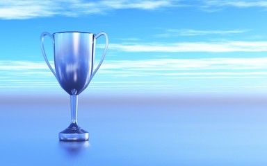 Der silber Pokal am Horizont