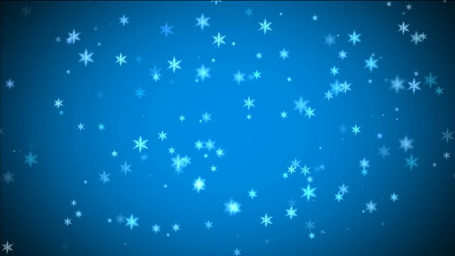 Blue Christmas Background With White Snowflakes