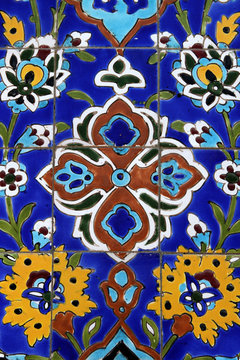 Colorful detail from Iranian mosque in Dubai