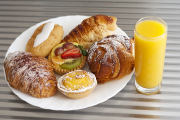 Pastry and juice
