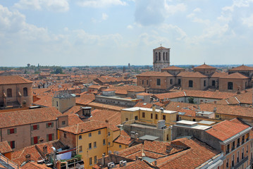 Italy Ferrara city view from Este palace