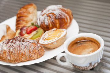 Coffee and pastry