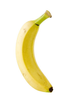 白背景にバナナのアップ