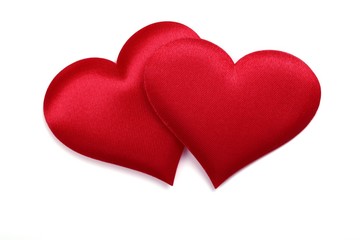 Two fabric textured heart