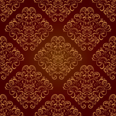 Seamless floral brown pattern