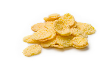 Corn flakes isolated on white