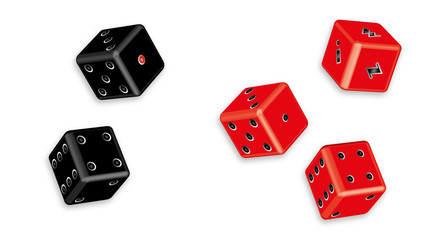Red and black dices vector