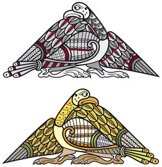 Set of celtic birds design elements