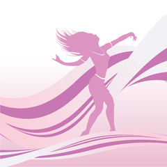 vector pink-violet dancer figure
