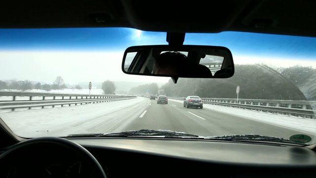 Autofahrt: Winter - ZEITRAFFER