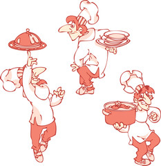 Повара  с посудой