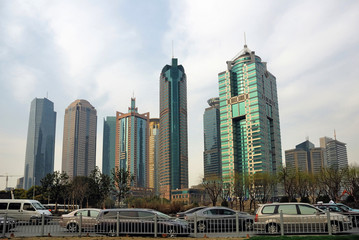 Fototapeta na wymiar China Shanghai modern building in Pudong.