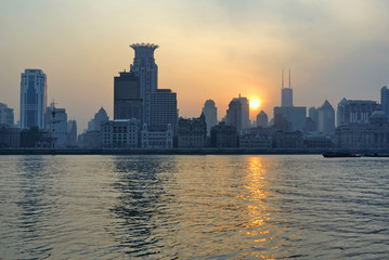 China Shanghai the Bund at sunset