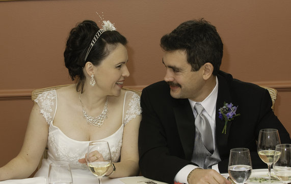 Bride and Grrom at wedding reception