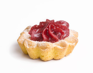 Sweet cookie on white background