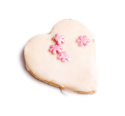 Fototapeta na wymiar Heart Valentines Day sugar cookies