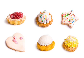 Christmas spice-cakes isolated on white background
