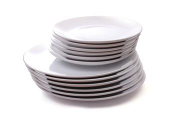 Pile of white plates