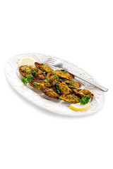 mussel au gratin- cozze gratinate