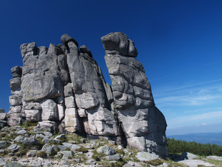 The rock formation in polish mountains Karkonosze