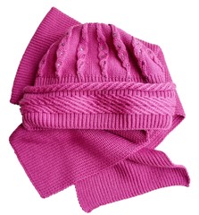 Розовые шапочка и шарф