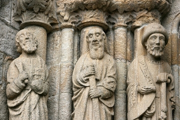Fototapeta na wymiar Szczegóły architektury gotyckiej Iglesia San Martin, Noia, Galicja
