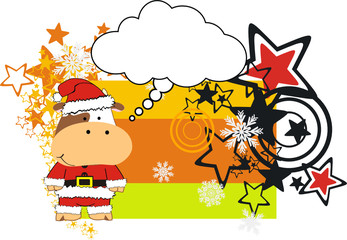 bull claus cartoon card