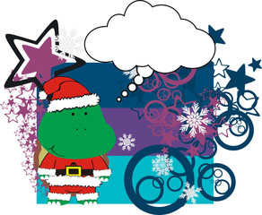 turtle cartoon xmas card
