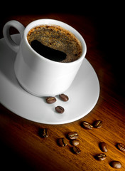 Coffee cup and grains