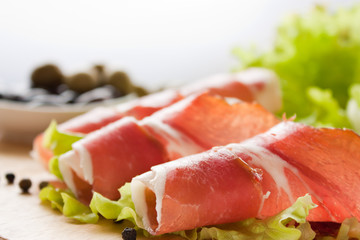 Slices of prosciutto