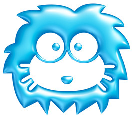 Obraz premium Hérisson mignon bleu flashy