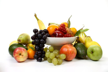 Fototapeta na wymiar Fruits on a fruit-dish