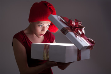 she opens the New Year's gift