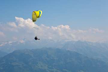 paragliding in mountains