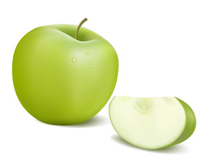 Green apples. Photo-realistic vector illustration.