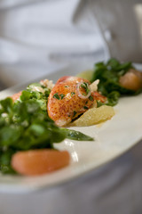 Lobster claw salad with watercress