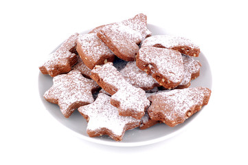 Christmas chocolate cookie, isolated on white background