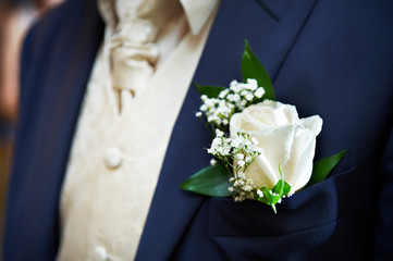 Boutonniere for the groom dress