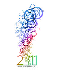 new year 2011 in colorful background design. Vector illustration