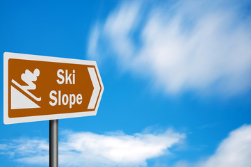 Tourist Information series: 'Ski Slope' sign, with space for you