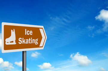 Tourist Information series: 'Ice Skating' sign