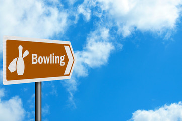 Tourist Information series: 'Bowling' sign, with space for your