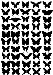 set of buttrflies