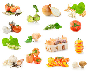Fresh vitamin background. Set of fresh vegetables