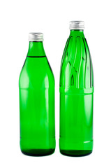 Bottles with mineral water  isolated on white background clippin