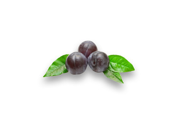 Plums  isolated on white background