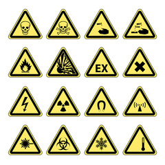 Hazard Warning safety signs vector