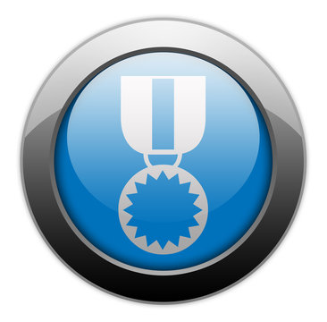 Metallic Orb Button "Award Medal"