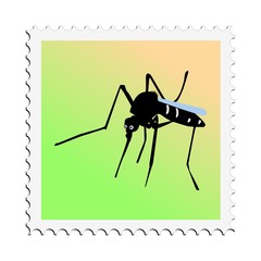 Mosquito. Vector stamp